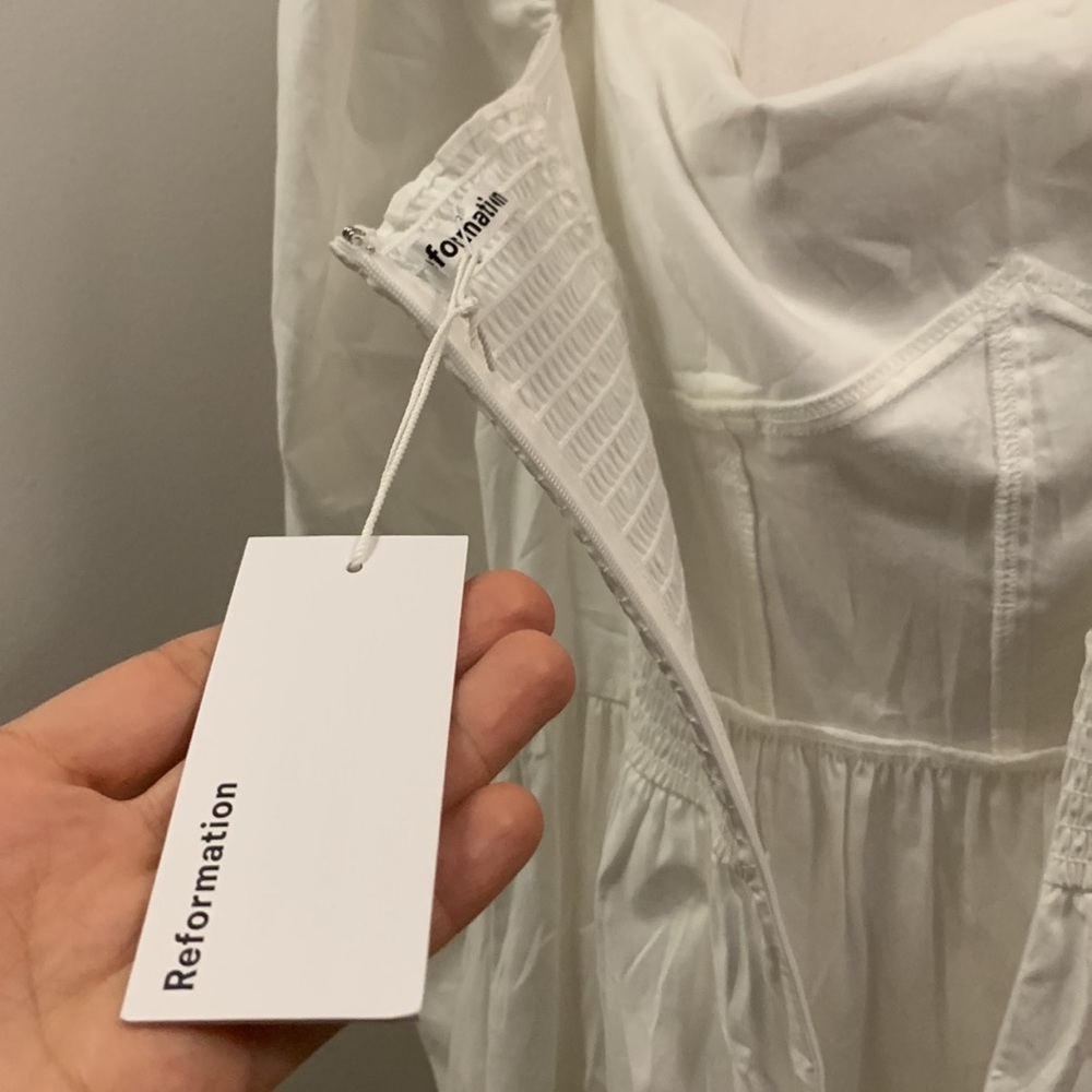 Reformation Luce Corset drop waist Dress White size 2- NWT - Picture 13 of 16